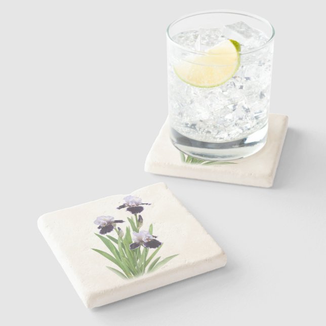 Iris Trio Stone Coaster (Side)