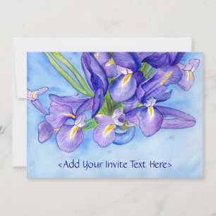 Iris Vase Flower Painting Invitation