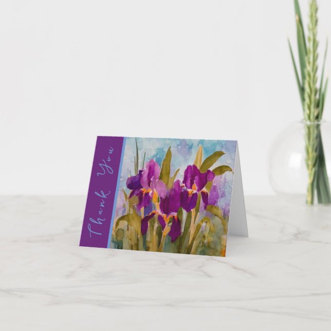 Iris violets. Cartes de remerciement (Devant)