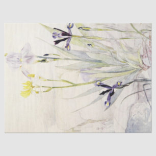 Iris Watercolor Antique Flower Art Tissue Paper