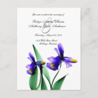 Iris Watercolor Country Garden Wedding Invitation