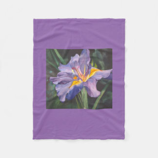 Iris watercolor fleece blanket