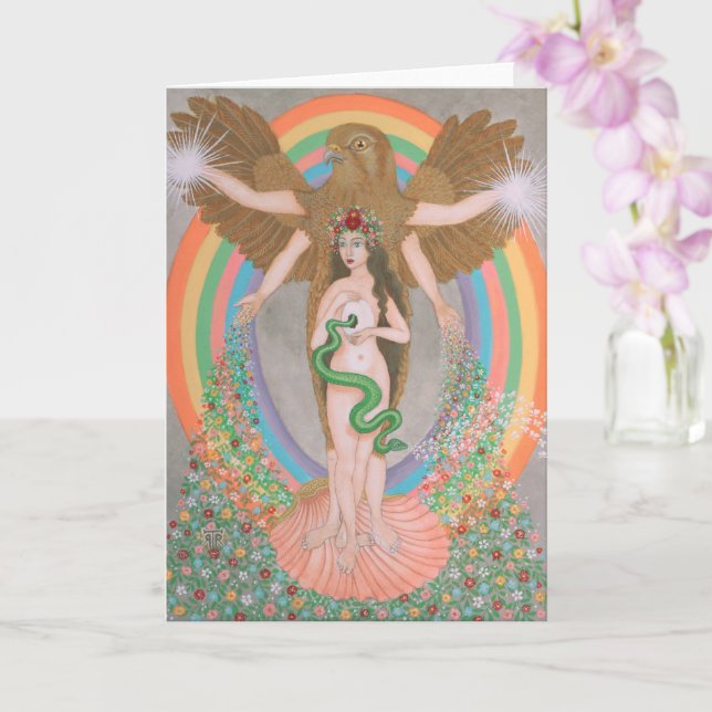 Iris welcoming spring card (Orchid)