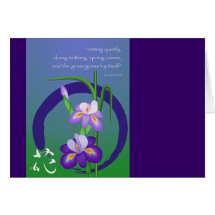 Iris with Enso circle and Zen wisdom