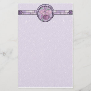 Iris With Stained-Glass Look Stationery