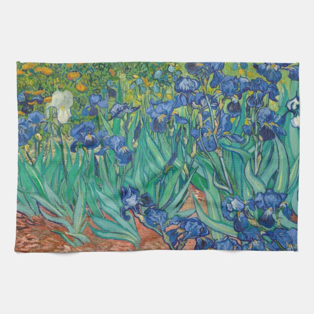 Irises, 1889 kitchen towel (Horizontal)