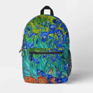 Irises 1889 printed backpack