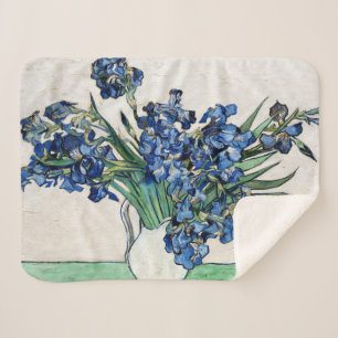 Irises (1890) by Vincent Van Gogh Sherpa Blanket
