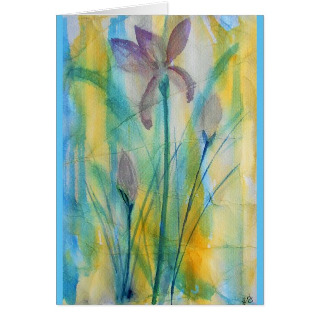 Irises abstract watercolor, soft and vibrant (Front)
