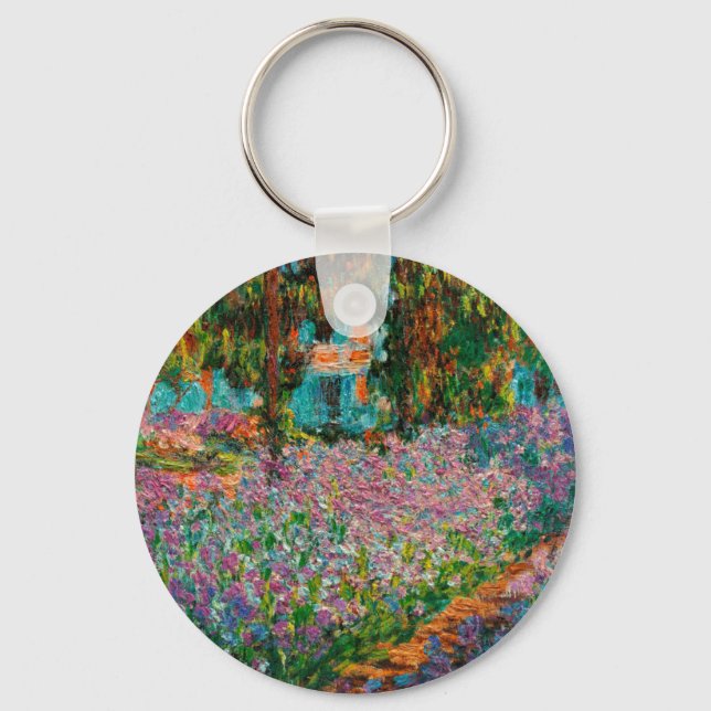 Irises At Giverny Claude Monet Keychain (Front)