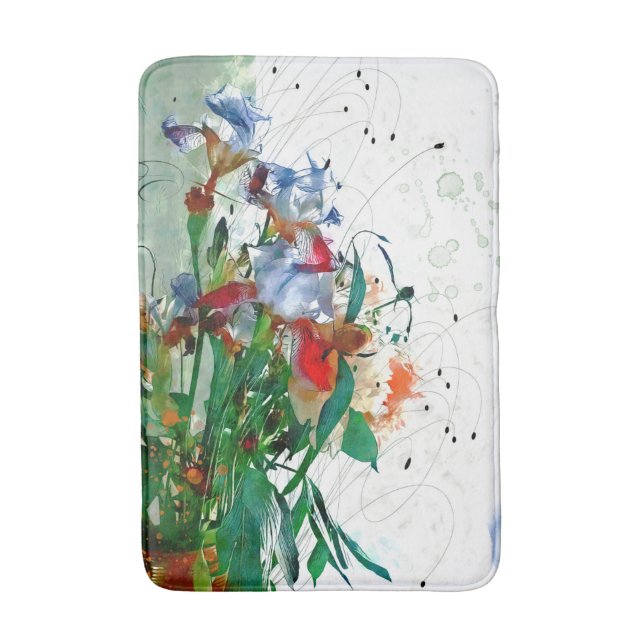 Irises Bath Mat (Front Vertical)