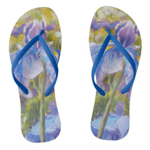 Irises—Blue, purple, yellow-greens—Flip Flops Flip Flops