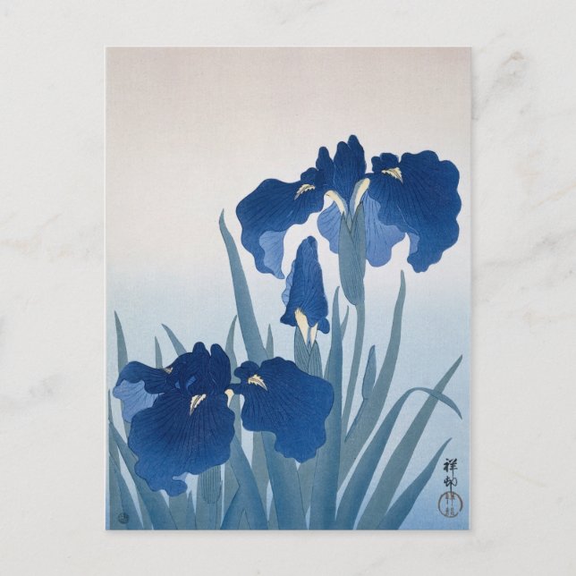 Irises by Ohara Koson Postcard (Front)