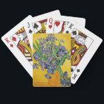 Irises by Van Gogh Playing Cards<br><div class="desc">Irises in vase against yellow background,  one of Vincent van Gogh's most famous floral still life paintings.</div>