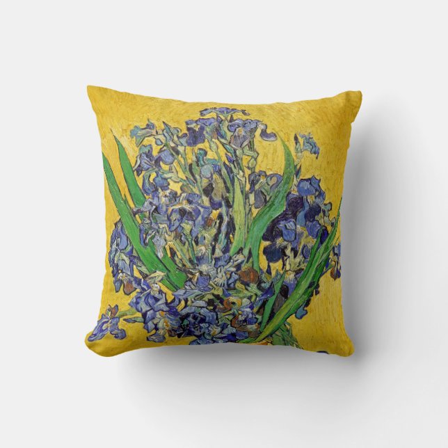 Irises by Van Gogh Throw Pillow (Front)