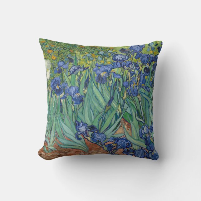 Irises by Van Gogh Throw Pillow (Front)