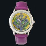 Irises by Van Gogh Watch<br><div class="desc">Irises in vase against yellow background,  one of Vincent van Gogh's most famous floral still life paintings.</div>