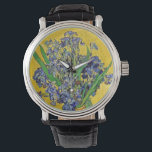 Irises by Van Gogh Watch<br><div class="desc">Irises in vase against yellow background,  one of Vincent van Gogh's most famous floral still life paintings.</div>
