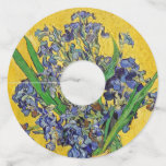 Irises by Van Gogh Wine Glass Tag<br><div class="desc">Irises in vase against yellow background,  one of Vincent van Gogh's most famous floral still life paintings.</div>