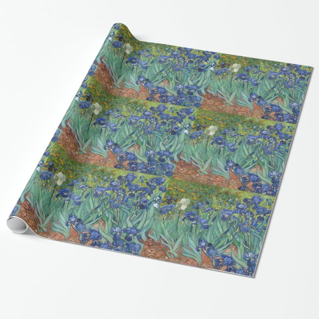Irises by Van Gogh Wrapping Paper (Unrolled)