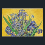 Irises by Van Gogh Wrapping Paper Sheet<br><div class="desc">Irises in vase against yellow background, one of Vincent van Gogh's most famous floral still life paintings.</div>