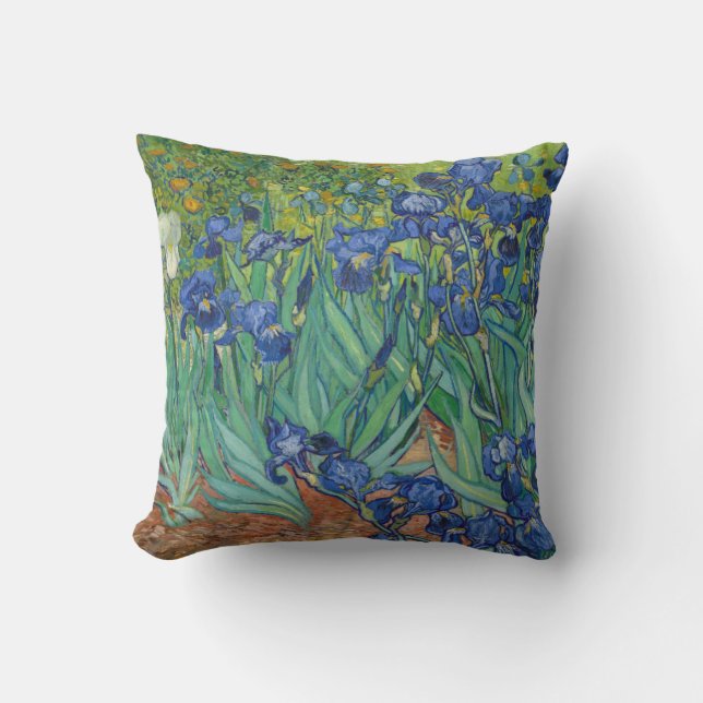 Irises by Vincent Van Gogh 1889 Throw Pillow (Front)