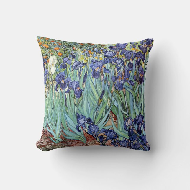 Irises by Vincent van Gogh 1898 Throw Pillow (Front)