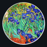 Irises by Vincent Van Gogh Ceramic Knob<br><div class="desc">Vincent Van Gogh Irises . Painted in 1889 it is one of the painting he created in Saint Paul-de-Mausole asylum in Saint-Rémy-de-Provence in France. It is an oil painting. This fine art landscape oil painting depicts a field of iris flower plants. Vincent Van Gogh was a famous artist. He was...</div>