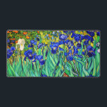 Irises by Vincent Van Gogh Desk Mat<br><div class="desc">Vincent Van Gogh Irises . Painted in 1889 it is one of the painting he created in Saint Paul-de-Mausole asylum in Saint-Rémy-de-Provence in France. It is an oil painting. This fine art landscape oil painting depicts a field of iris flower plants. Vincent Van Gogh was a famous artist. He was...</div>