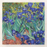 Irises by Vincent van Gogh Glass Coaster<br><div class="desc">Irises by Vincent van Gogh,  1889.</div>
