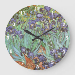 Irises by Vincent van Gogh Large Clock