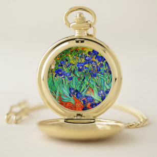 Irises by Vincent Van Gogh Pocket Watch