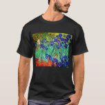 Irises by Vincent Van Gogh T-Shirt<br><div class="desc">Vincent Van Gogh Irises . Painted in 1889 it is one of the painting he created in Saint Paul-de-Mausole asylum in Saint-Rémy-de-Provence in France. It is an oil painting. This fine art landscape oil painting depicts a field of iris flower plants. Vincent Van Gogh was a famous artist. He was...</div>