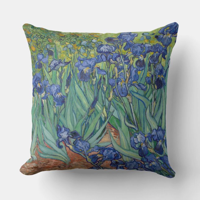 Irises by Vincent Van Gogh Throw Pillow (Front)