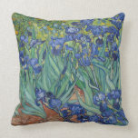 Irises by Vincent Van Gogh Throw Pillow<br><div class="desc">Irises by Vincent Van Gogh, oil on canvas 1889, is a painting of a patch of blossoming, brilliant violet and white iris flowers in a flower garden. Painted from life during the artist’s stay in Arles in the south of France, the painting builds short, swirling brushstrokes and flowing, coloured contour...</div>