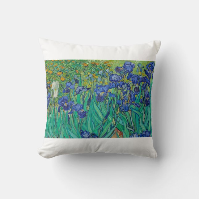Irises by Vincent van Gogh Throw Pillow (Front)