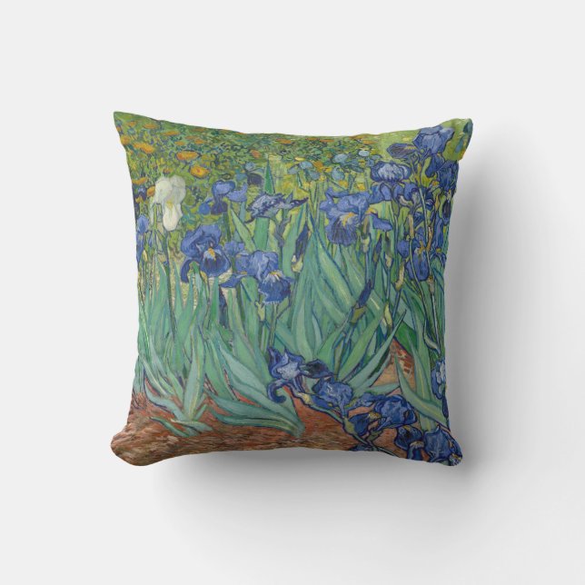 Irises by Vincent Van Gogh Throw Pillow (Front)