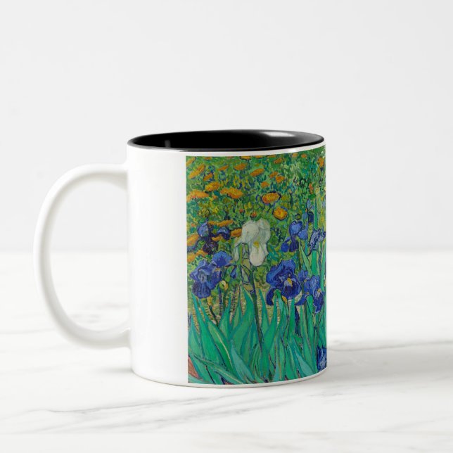 Irises by Vincent van Gogh Two-Tone Coffee Mug (Left)