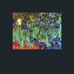Irises by Vincent van Gogh, Vintage Garden Art Canvas Print<br><div class="desc">Irises (1889) by Vincent van Gogh is a vintage fine art post impressionism landscape floral painting featuring a garden with purple bearded irises growing by orange poppies. A single white iris flower is blooming at the edge. About the artist: Vincent Willem van Gogh (1853 -1890) was one of the most...</div>