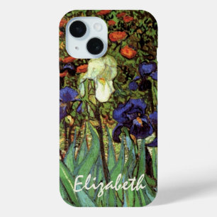 Irises by Vincent van Gogh, Vintage Garden Art iPhone 15 Case