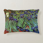 Irises by Vincent van Gogh, Vintage Garden Art Decorative Pillow<br><div class="desc">Irises (1889) by Vincent van Gogh is a vintage fine art post impressionism landscape floral painting featuring a garden with purple bearded irises growing by orange poppies. A single white iris flower is blooming at the edge. About the artist: Vincent Willem van Gogh (1853 -1890) was one of the most...</div>