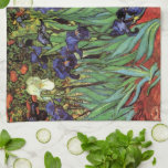 Irises by Vincent van Gogh, Vintage Garden Art Kitchen Towel<br><div class="desc">Irises (1889) by Vincent van Gogh is a vintage fine art post impressionism landscape floral painting featuring a garden with purple bearded irises growing by orange poppies. A single white iris flower is blooming at the edge. About the artist: Vincent Willem van Gogh (1853 -1890) was one of the most...</div>