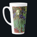 Irises by Vincent van Gogh, Vintage Garden Art Latte Mug<br><div class="desc">Irises (1889) by Vincent van Gogh is a vintage fine art post impressionism landscape floral painting featuring a garden with purple bearded irises growing by orange poppies. A single white iris flower is blooming at the edge. About the artist: Vincent Willem van Gogh (1853 -1890) was one of the most...</div>