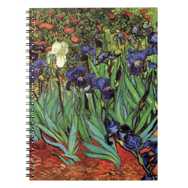 Irises by Vincent van Gogh, Vintage Garden Art Notebook (Front)