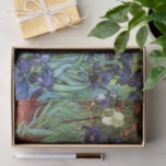 Irises by Vincent van Gogh, Vintage Garden Art Tissue Paper<br><div class="desc">Irises (1889) by Vincent van Gogh is a vintage fine art post impressionism landscape floral painting featuring a garden with purple bearded irises growing by orange poppies. A single white iris flower is blooming at the edge. About the artist: Vincent Willem van Gogh (1853 -1890) was one of the most...</div>