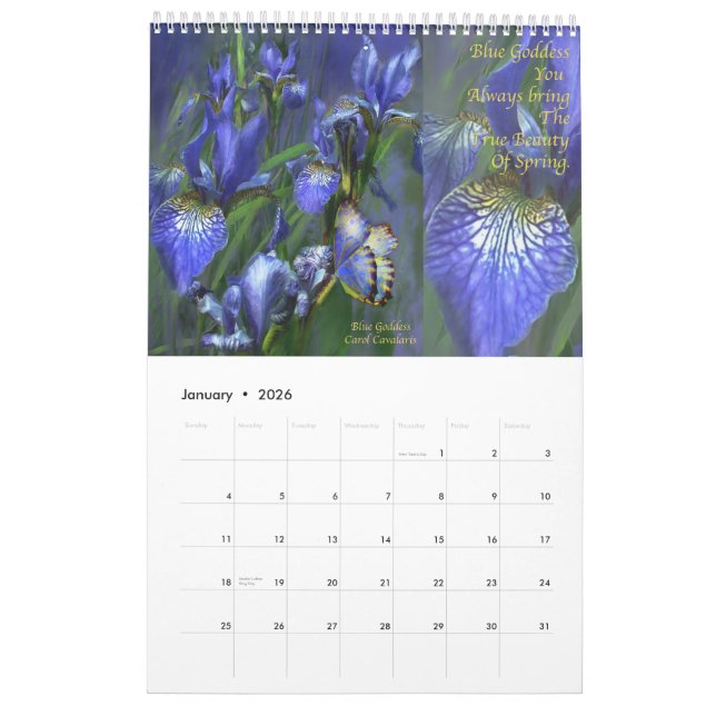 Irises - Collection 2 Calendar for 2010 (Jan 2026)