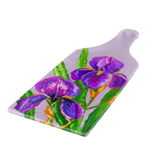 Irises Cutting Board (Corner)