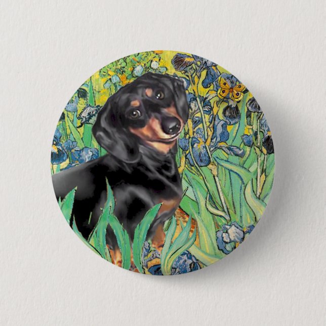 Irises - Dachsund (BT4) 2 Inch Round Button (Front)