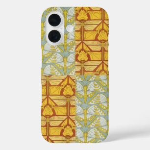 Irises Dragonflies Butterflies Art Nouveau iPhone 16 Case