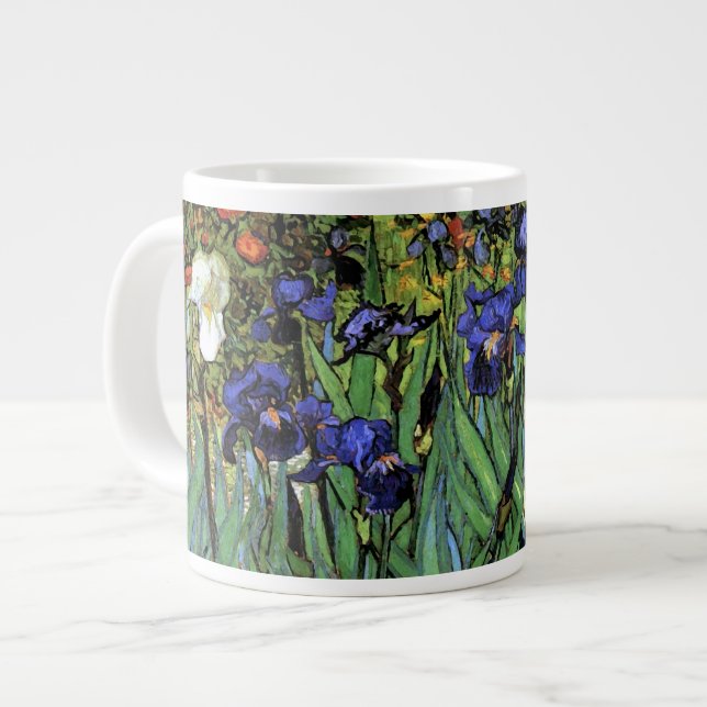 Irises (F608) Van Gogh Fine Art Large Coffee Mug (Front Left)